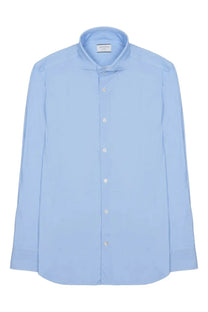 Archivium be updated men’s camicia light blue long-sleeved dress shirt with crisp collar in technical fabric