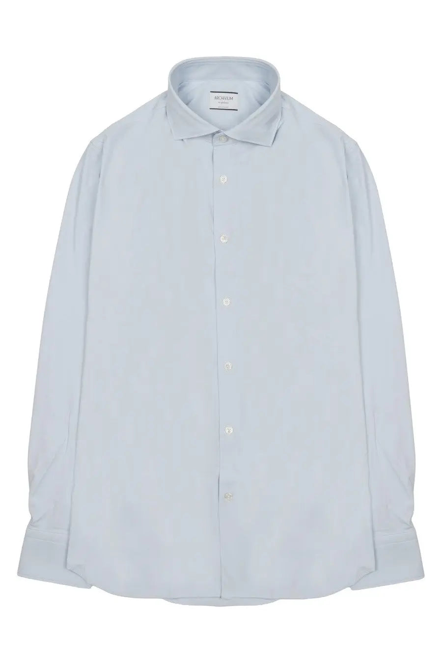 Archivium be updated men’s camicia light blue long-sleeved dress shirt in technical fabric with classic collar and white buttons
