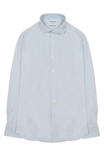 Archivium be updated men’s camicia light blue long-sleeved dress shirt in technical fabric with classic collar and white buttons