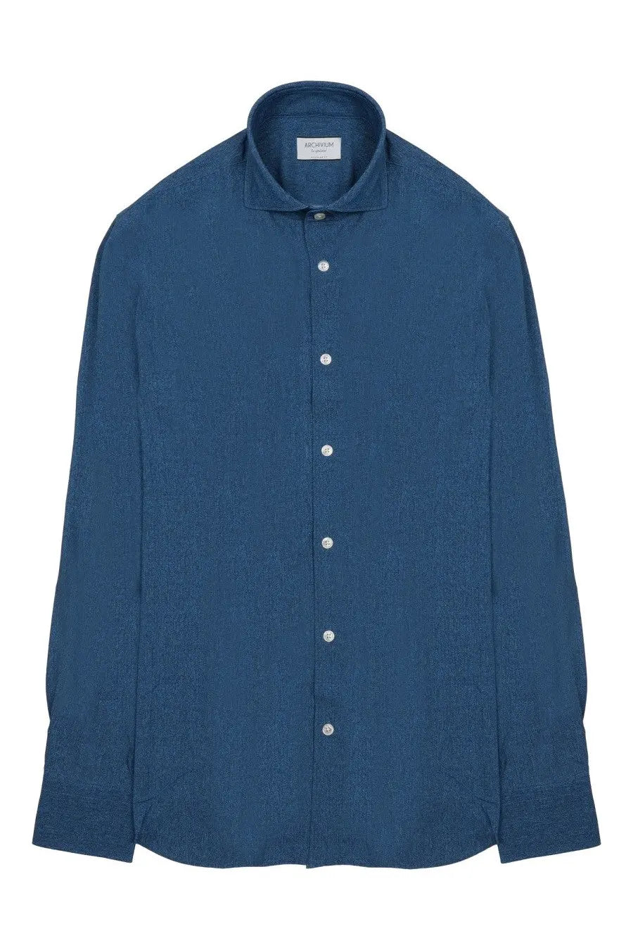 Archivium be updated men’s camicia in tessuto tecnico blue navy dress shirt with classic collar and white buttons