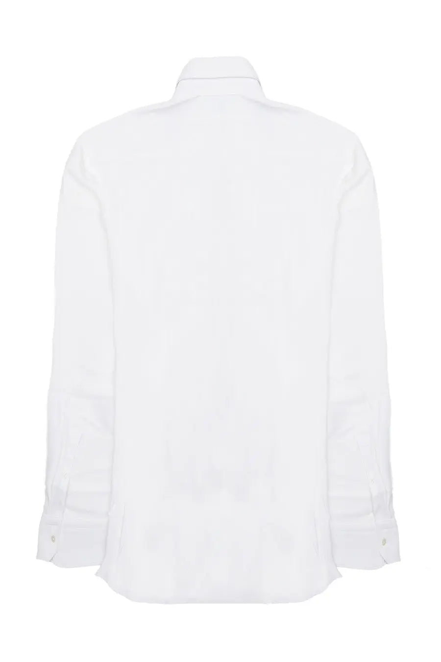 Archivium be updated men’s camicia white long-sleeved button-down shirt with classic collar and folded cuffs in technical fabric