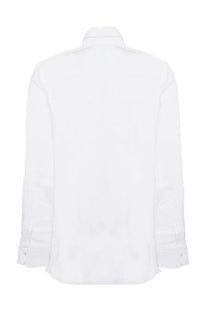 Archivium be updated men’s camicia white long-sleeved button-down shirt with classic collar and folded cuffs in technical fabric