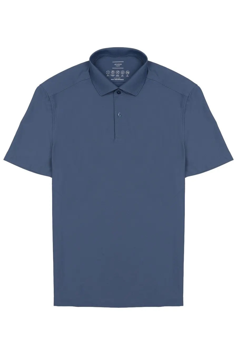 Navy blue Archivium be updated men’s short-sleeved polo shirt with classic collar and subtle chest logo