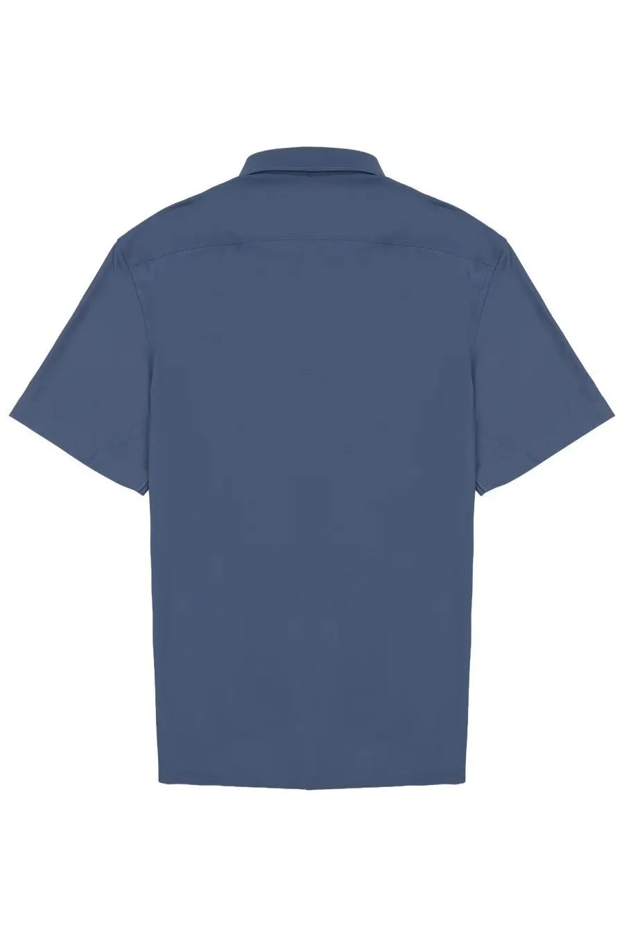 Archivium be updated men’s polo short-sleeved navy blue button-up shirt with classic collar and tailored lines