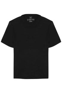 Archivium be updated men’s black short-sleeved crew neck t-shirt in lana with minimalist design and subtle collar tag