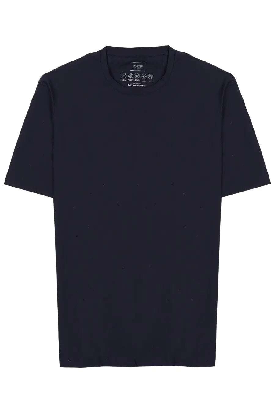 Archivium be updated men’s black short-sleeved crew neck t-shirt with minimalist design and subtle neckline brand tag