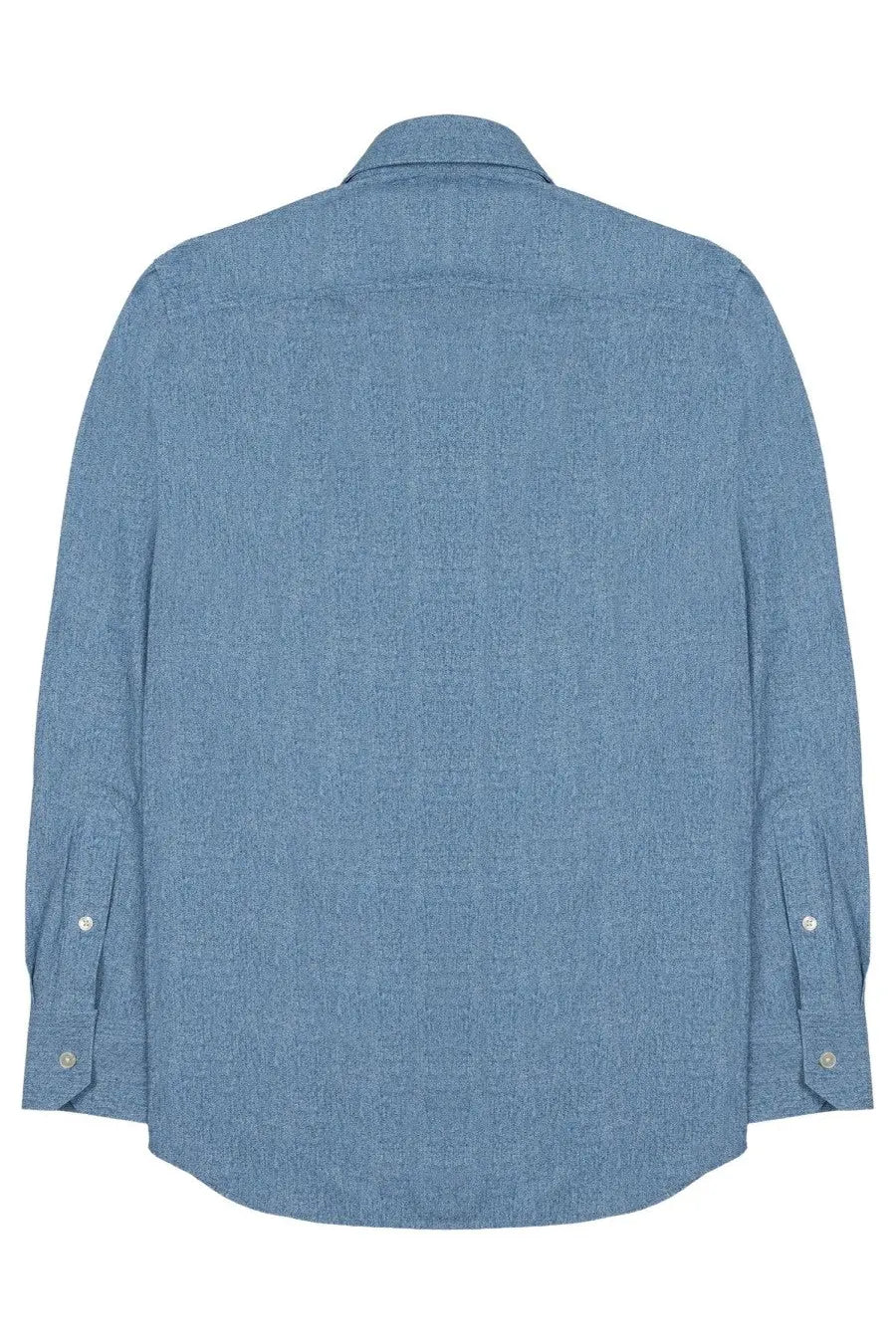 Archivium be updated men’s multicolor striped shirt in blue denim texture with classic collar and buttoned cuffs