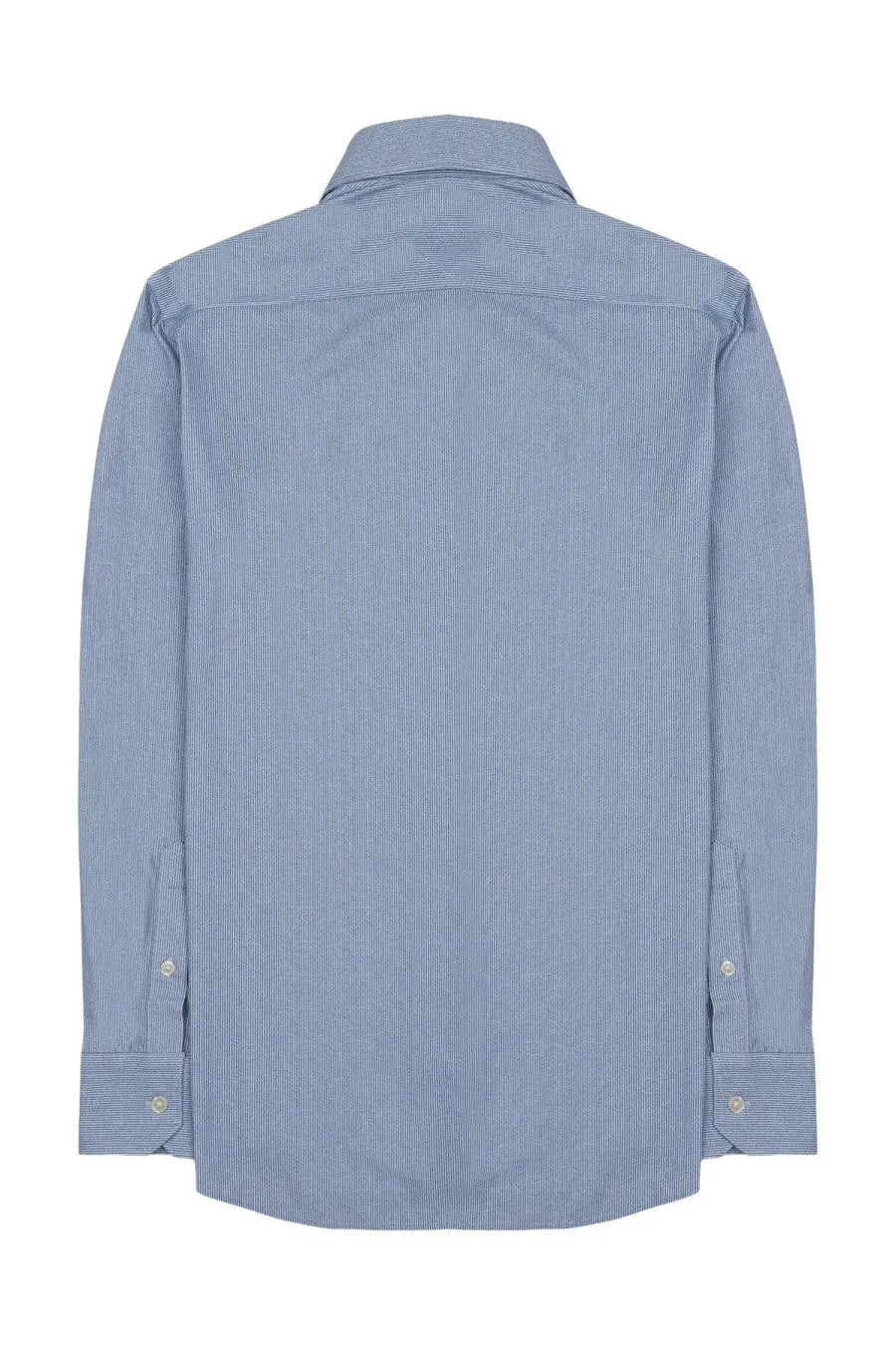 Archivium be updated men’s blue and white striped long-sleeved dress shirt with classic collar and cotton fabric