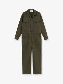 The Frankie Shop Women's Ardea Cotton Jumpsuit Green