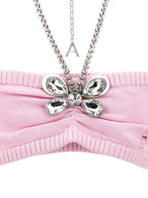 AREA - AREA - ’Crystal Butterfly Knit Bandeau’ top - Women’s Tops