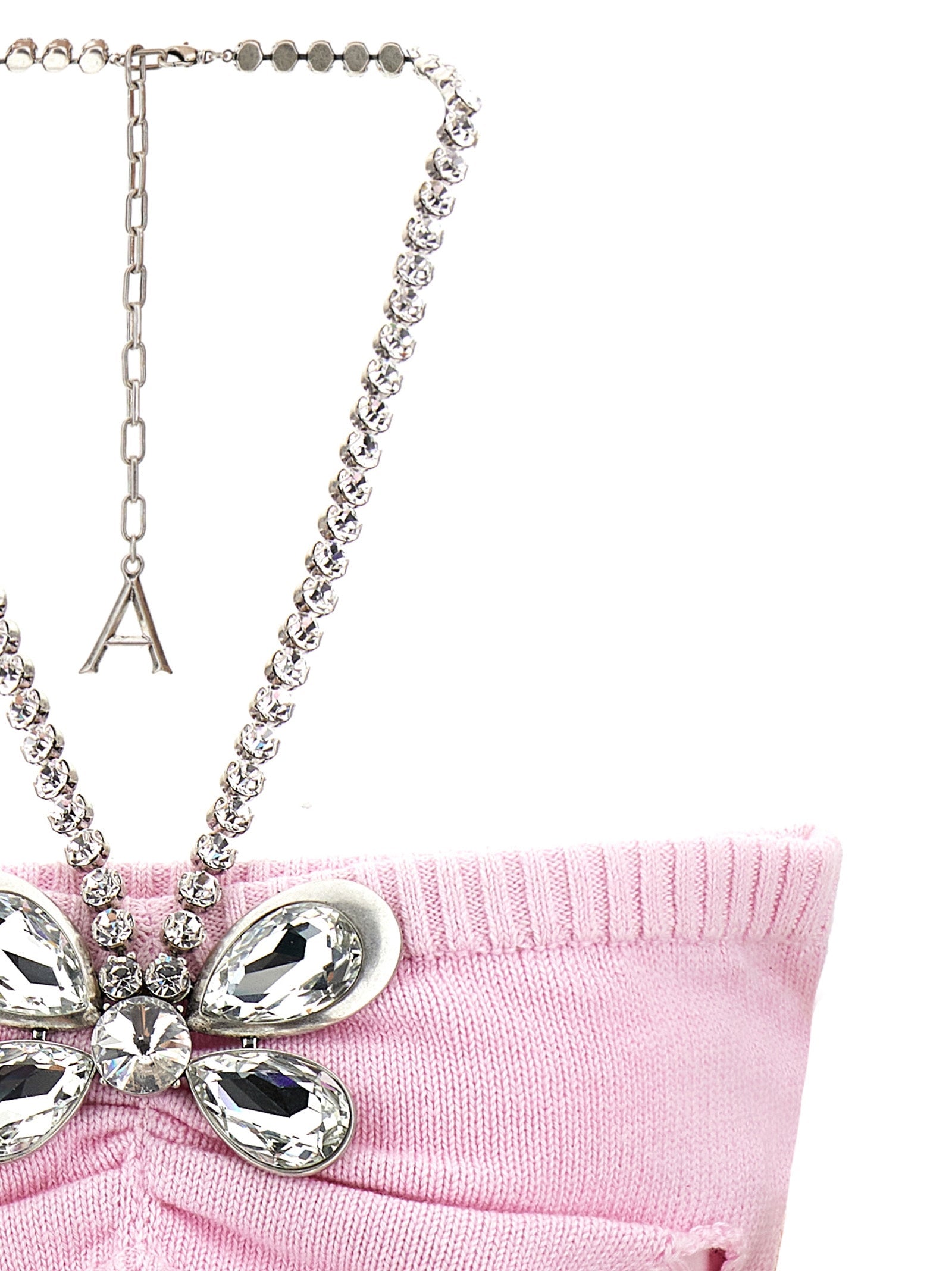 AREA - AREA - ’Crystal Butterfly Knit Bandeau’ top - Women’s Tops