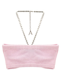 AREA - AREA - ’Crystal Butterfly Knit Bandeau’ top - Women’s Tops