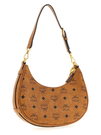 MCM Aren Crescent Hobo Shoulder Bag Brown