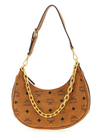 MCM Aren Crescent Hobo Shoulder Bag Brown
