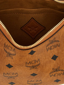 MCM Aren Crescent Hobo Shoulder Bag Brown