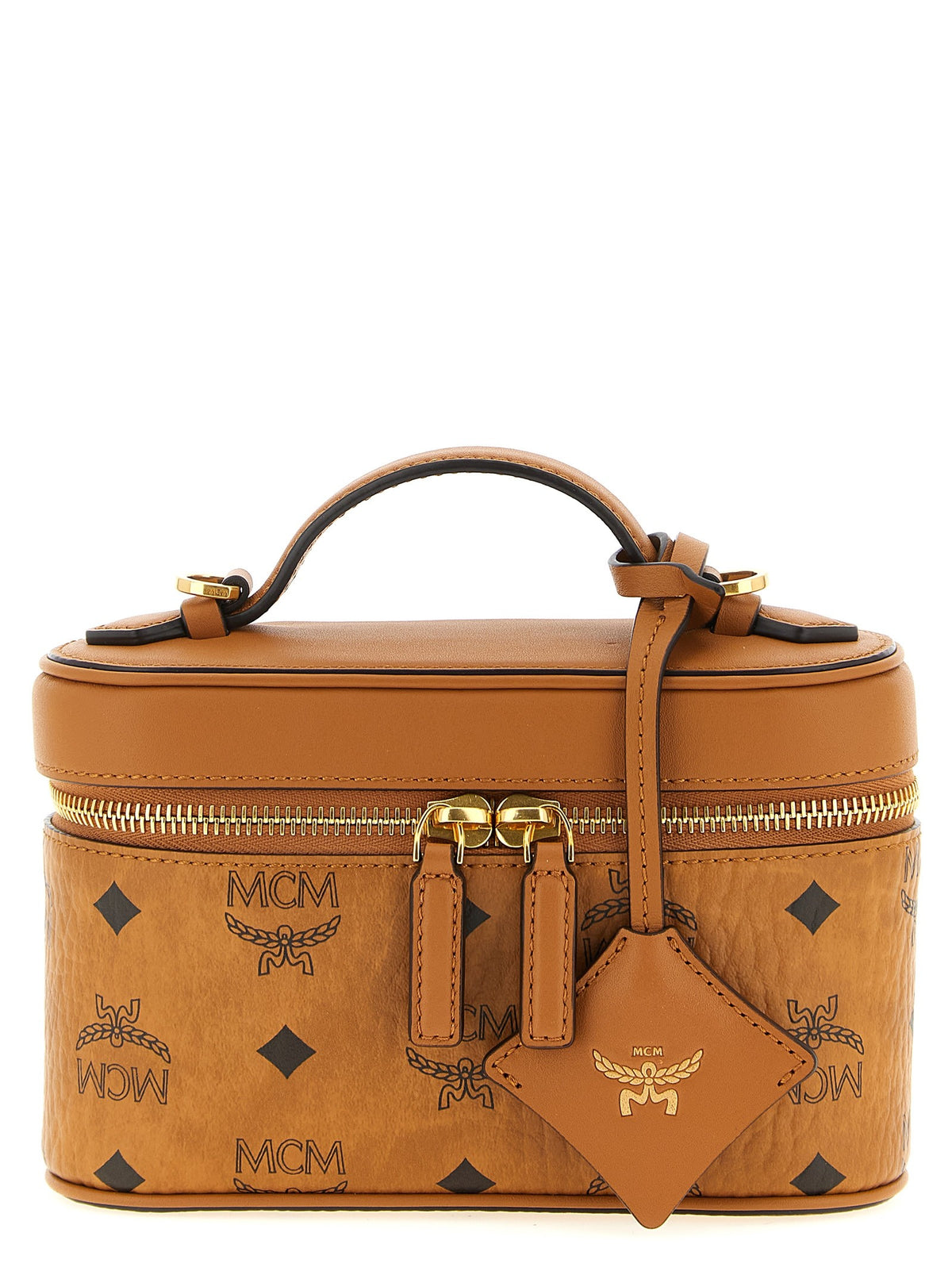 MCM Aren Vanity Case Handbag Brown