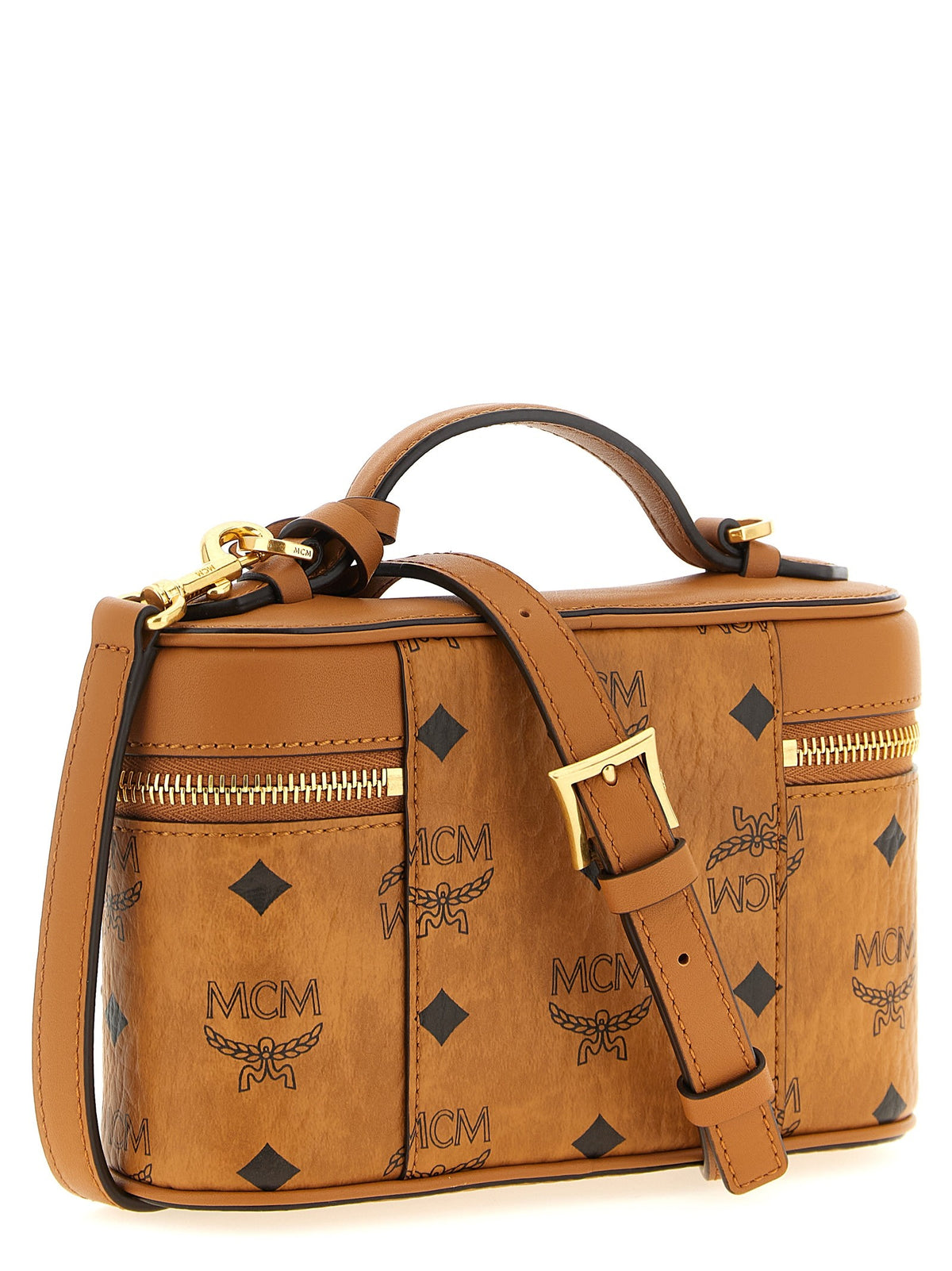 MCM Aren Vanity Case Handbag Brown
