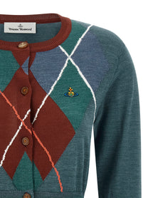 Vivienne Westwood Argyle Cropped Cardigan Gold