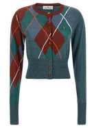 Vivienne Westwood Argyle Cropped Cardigan Gold