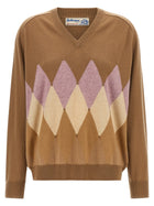 Ballantyne Argyle Intarsia New Diamond Sweater Beige