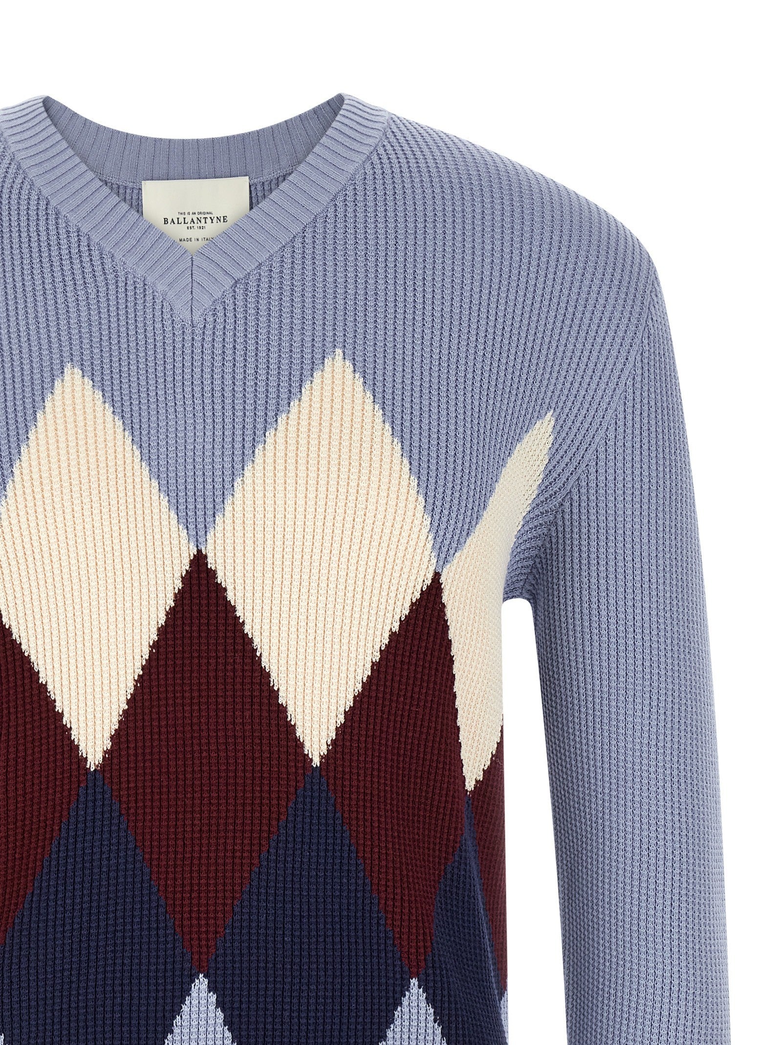 Ballantyne Argyle Pattern Sweater Blue