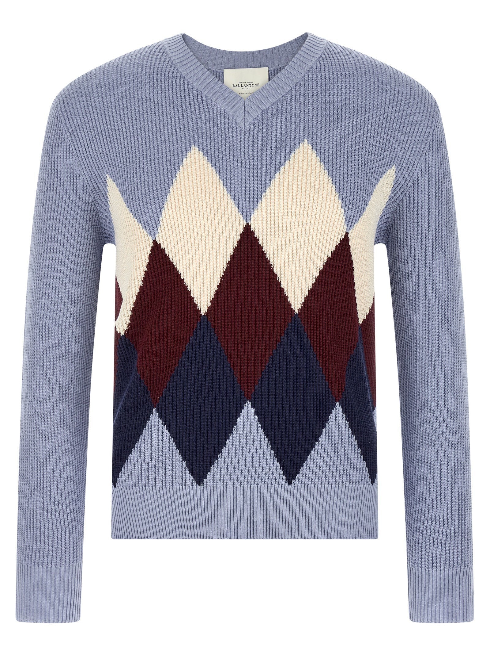 Ballantyne Argyle Pattern Sweater Blue