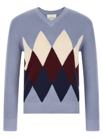 Ballantyne Argyle Pattern Sweater Blue
