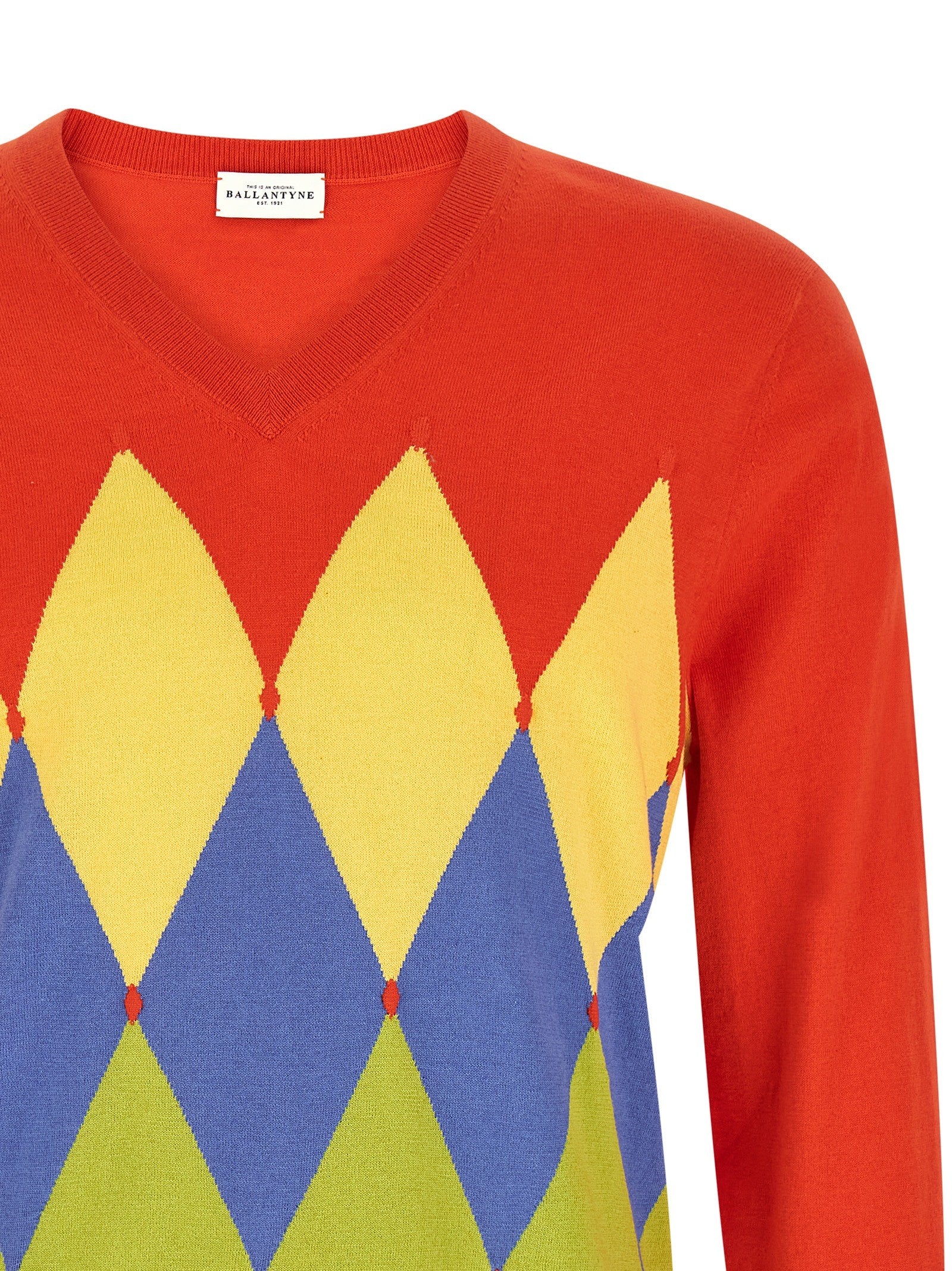 Ballantyne Argyle Sweater Red