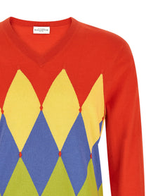 Ballantyne Argyle Sweater Red