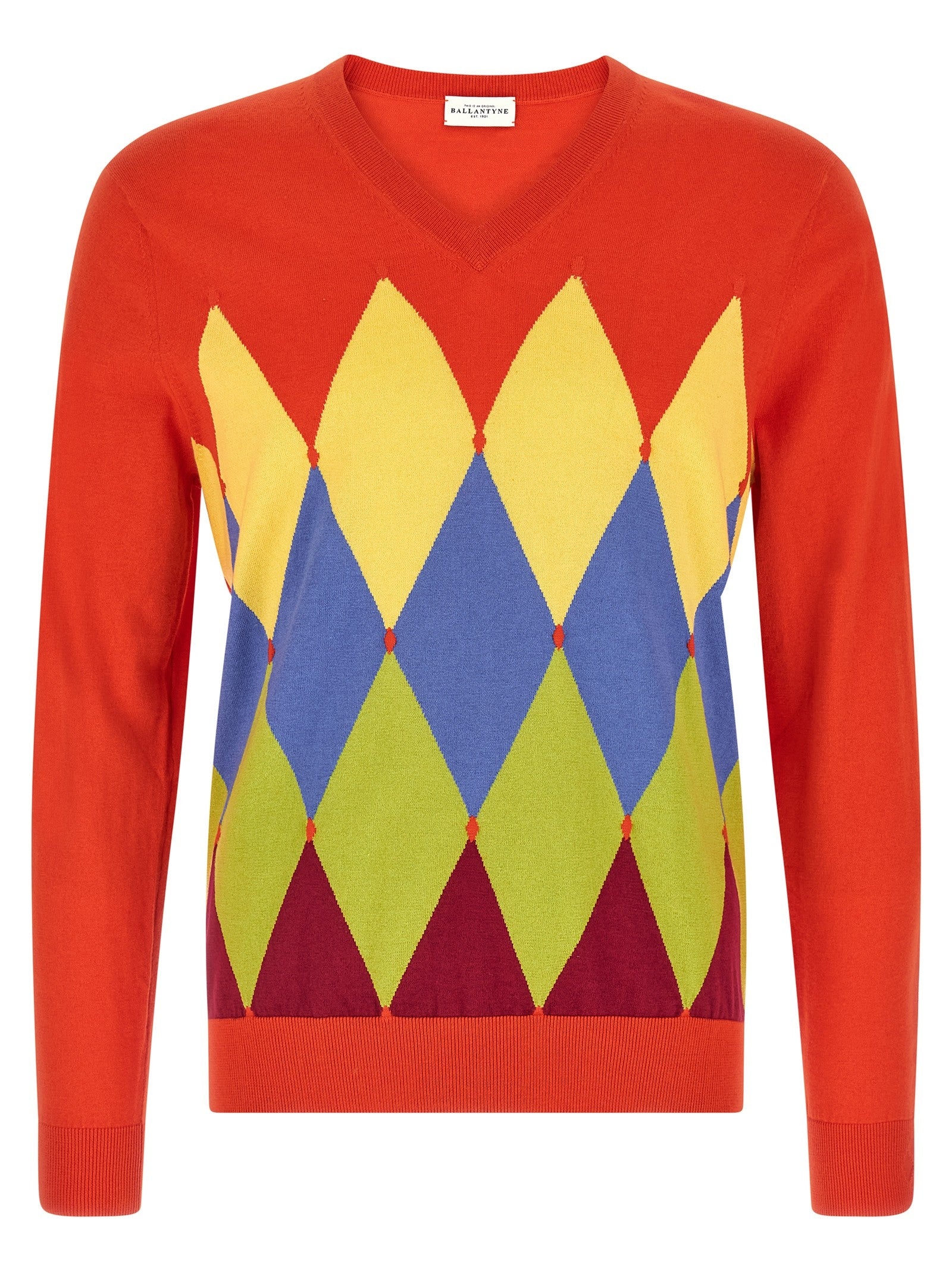 Ballantyne Argyle Sweater Red