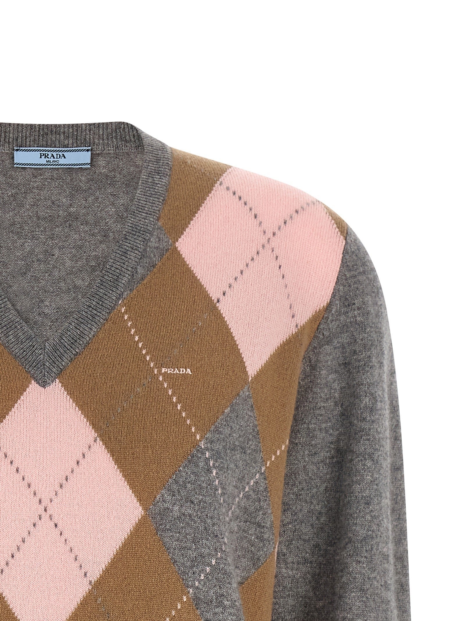 PRADA Argyle Sweater Grey
