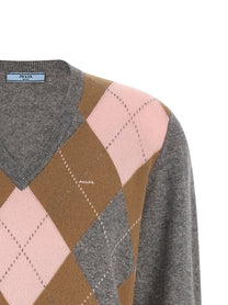 PRADA Argyle Sweater Grey