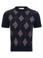 Tory Burch Argyle Sweater Blue
