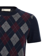 Tory Burch Argyle Sweater Blue, view 3