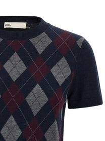 Tory Burch Argyle Sweater Blue