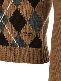 PRADA Argyle Sweater Brown