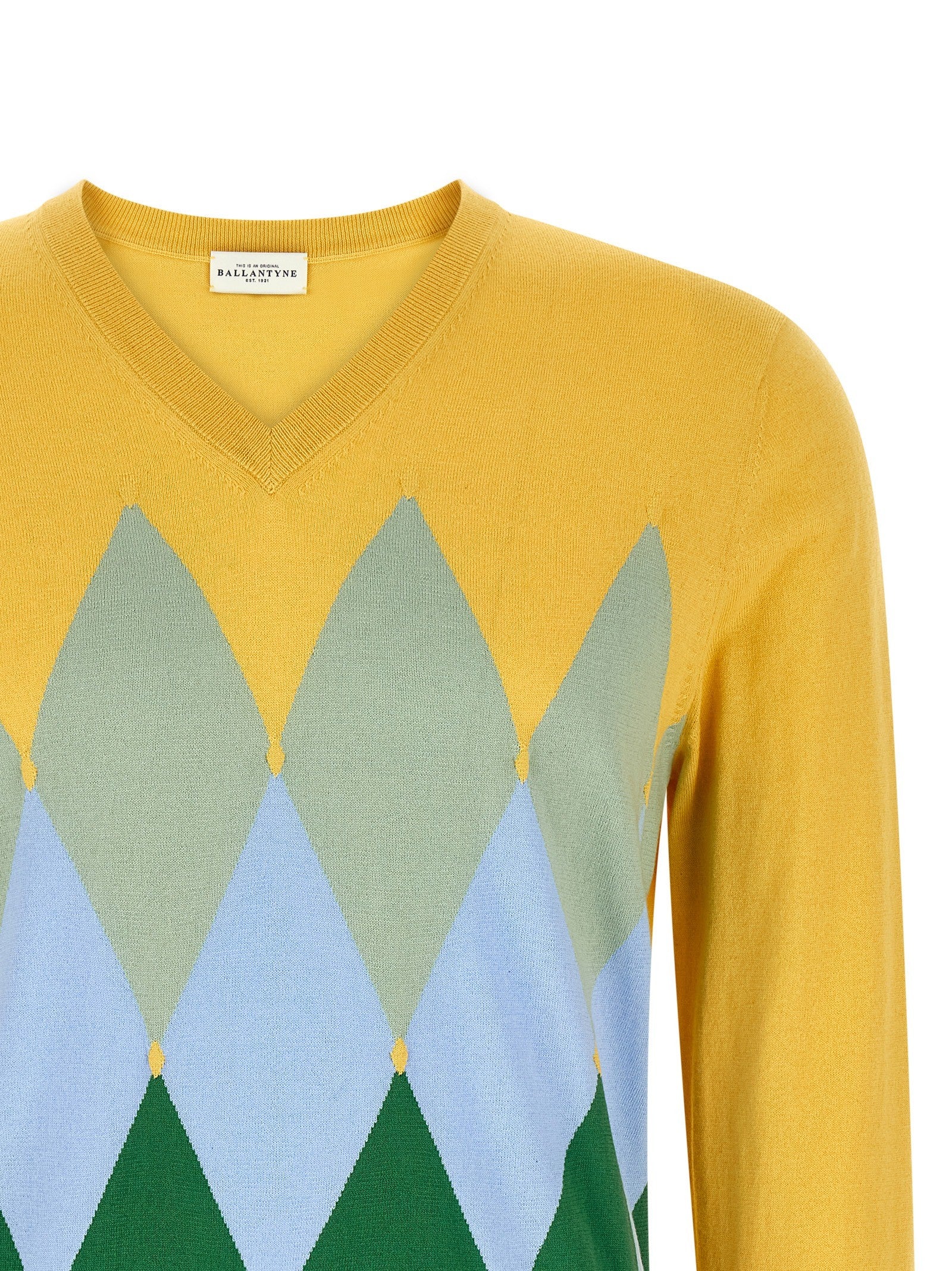 Ballantyne Argyle Sweater Yellow