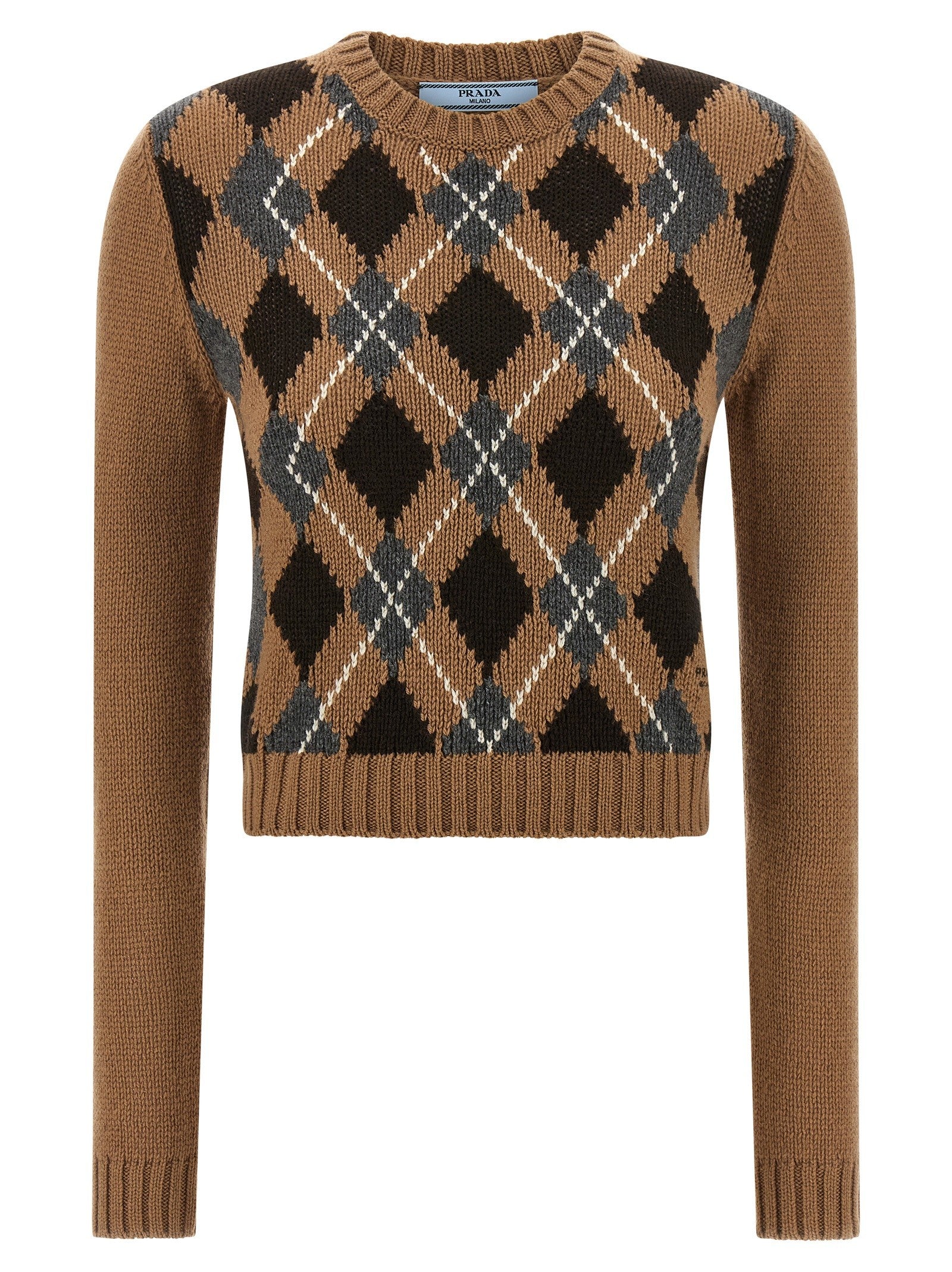 PRADA Argyle Sweater Brown