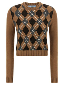 PRADA Argyle Sweater Brown