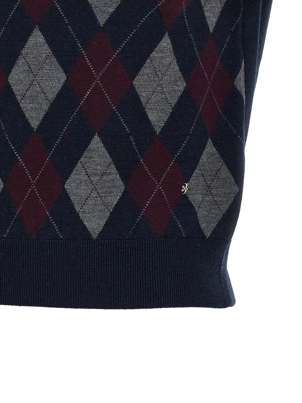 Tory Burch Argyle Sweater Blue