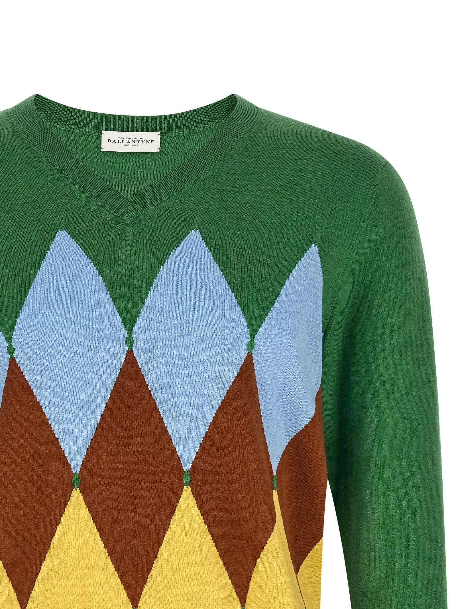 Ballantyne Argyle Sweater Green