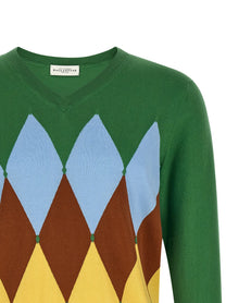 Ballantyne Argyle Sweater Green