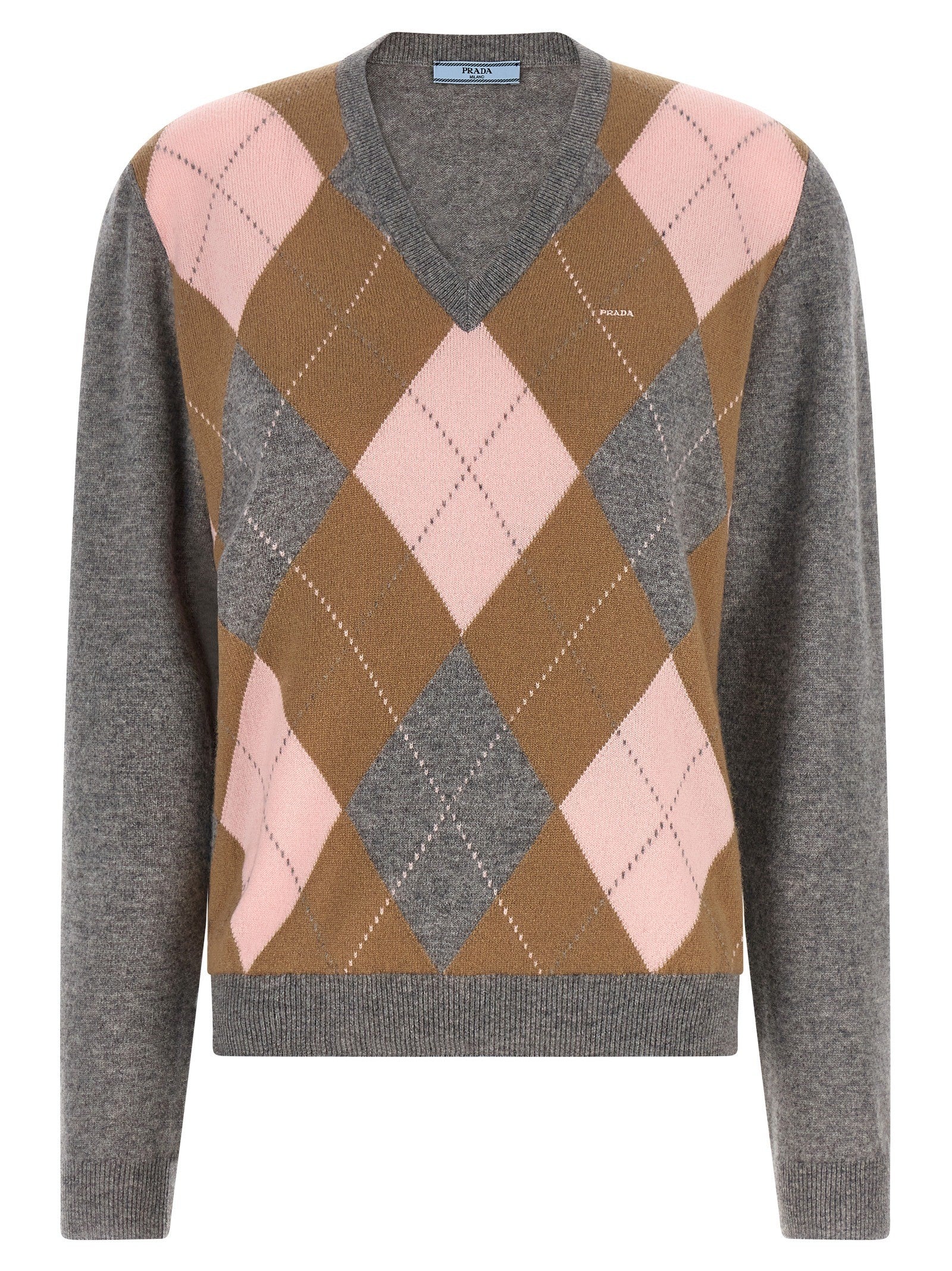 PRADA Argyle Sweater Grey