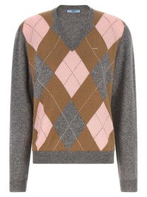 PRADA Argyle Sweater Grey
