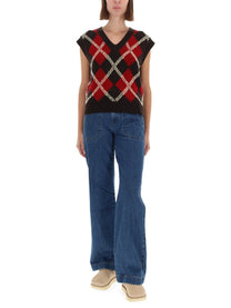 Guest In Residence Women's Argyle Vest Multicolor Guest In Residence