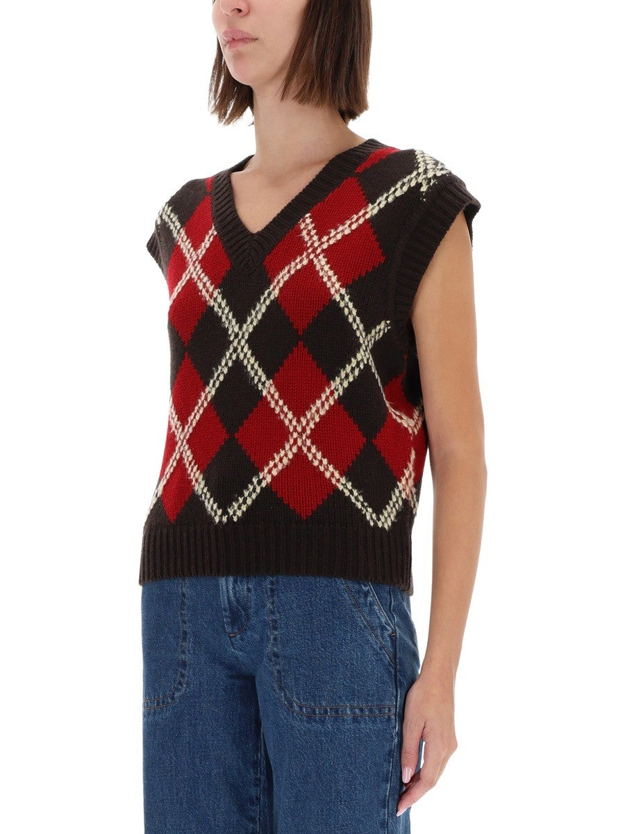 Guest In Residence Women's Argyle Vest Multicolor Guest In Residence