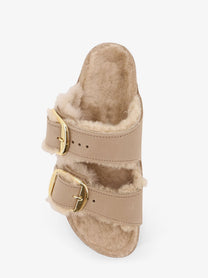 Birkenstock Women's Arizona Big Buckle Shearling Sandals Brown
