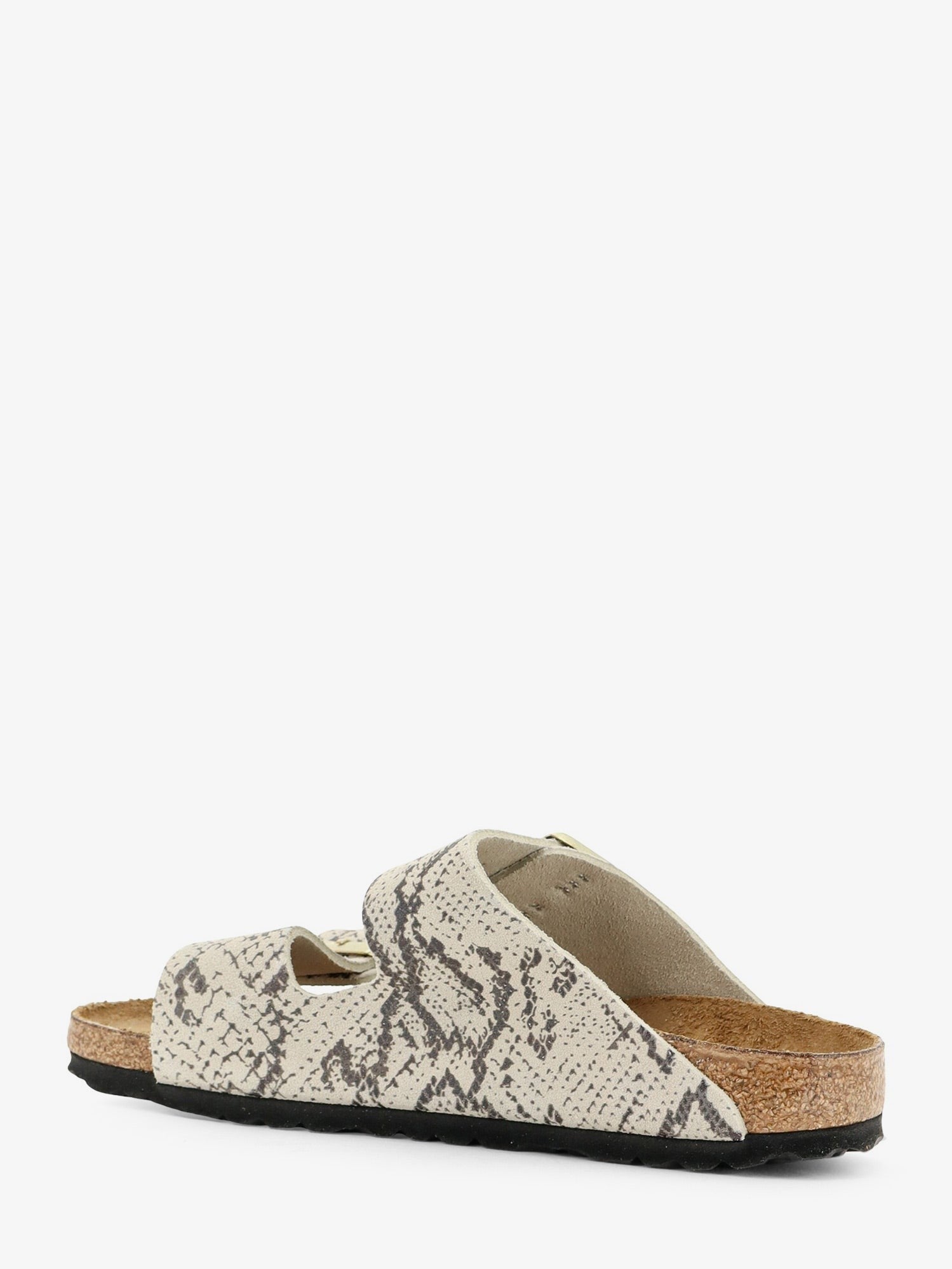 Birkenstock Women's Arizona Snake Oyster Sandals in Python Print Leather White