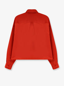 The Frankie Shop Women's Arlen Satin Boxy Shirt Red