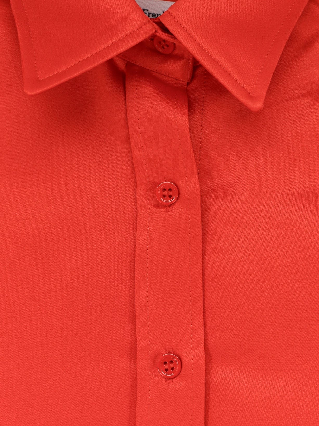 The Frankie Shop Women's Arlen Satin Boxy Shirt Red
